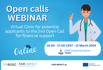 Stire 5 martie 2024 FAIR IMPACT webinar 2nd open call 